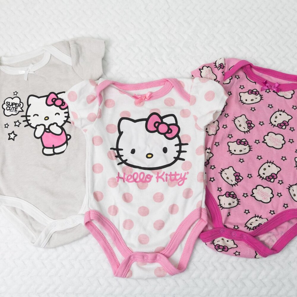 Hello Kitty short sleeve onesies (set of 3)